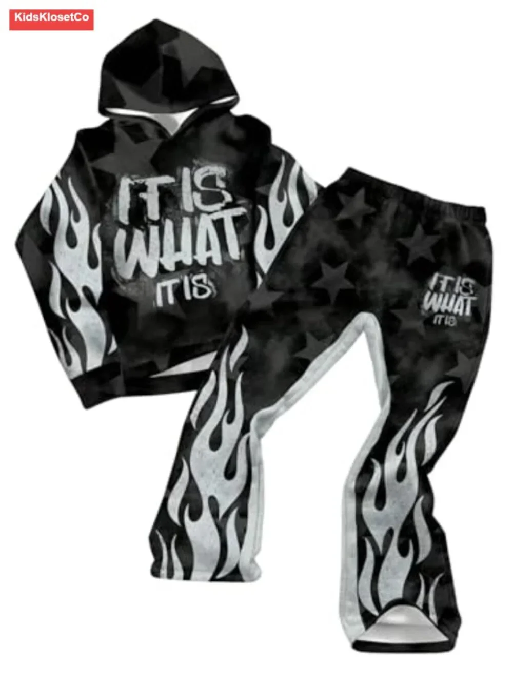 Boys 2 Piece Sweatsuit Hoodie and Sweatpants Set Letter Star Graphic